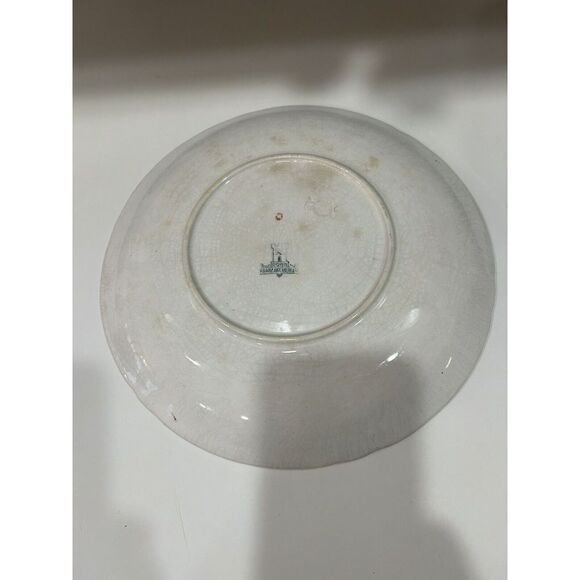 Franz Anton Mehlem Bonn Detailed Green Plate Pink Flowers antique Plate. - Picture 5 of 10